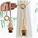 Set Di 2 Fermatenda Bohemien Con Anello In Legno, Corda Di Cotone E Nappa - Fermatenda Regolabili Per Finestre - Foto miniatura 3