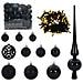 Set di Palle di Natale con 300 LED 120 pcs Nero Plastica - Foto miniatura 1