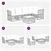 Set Divano da Giardino 6 pcs Grigio polyrattan - Foto miniatura 8