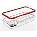 Custodia 3in1 Trasparente Per Samsung Galaxy A03s (166) Con Cornice In Gel, Rossa - Foto miniatura 4