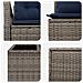 Set di divani 6 pz Grigio e Blu Navy Rattan sintetico e Acciaio - Foto miniatura 5