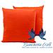 Coppia Cuscini Arredo Imbottiti Tessuto Ottoman In Tinta Unita Colore Arancio 17 50x50 Arancio 17 - Foto miniatura 2