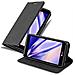 Custodia Compatibile Con Lg X Power In Nero Di Notte - Coperchio Protettiva Con Chiusura Magnetica, Funzione Stand E Tasca Per Le Carte - Foto miniatura 1
