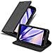 Custodia Compatibile Con Lg X Power In Nero Di Notte - Coperchio Protettiva Con Chiusura Magnetica, Funzione Stand E Tasca Per Le Carte - Foto miniatura 4