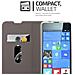 Custodia Compatibile Con Nokia Lumia 650 In Grigio Chiaro Marrone - Coperchio Protettiva Con Chiusura Magnetica, Funzione Stand E Tasca Per Le Carte - Foto miniatura 3