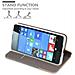 Custodia Compatibile Con Nokia Lumia 650 In Grigio Chiaro Marrone - Coperchio Protettiva Con Chiusura Magnetica, Funzione Stand E Tasca Per Le Carte - Foto miniatura 5