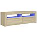 Mobile Porta TV con Luci LED Rovere Sonoma 120x35x40 cm - Foto miniatura 1