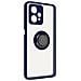 Cover Realme 9 4g / 9 Pro Plus Bimateria Anello Metallico Supporto Blu - Foto miniatura 2