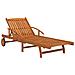 Set Lettino Prendisole Con Tavolo 2 Pz Legno Di Massello Acacia - Foto miniatura 3