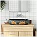 Lavabo Da Appoggio Grigio E Nero Ovale 59x40x14 Cm Ceramica - Foto miniatura 1