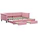 Divano Letto Estraibile Con Cassetti Rosa 100x200 Cm Velluto - Foto miniatura 1