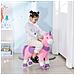 Cavallo A Dondolo Con Ruote A Forma Di Unicorno Per Bambini Da 3-6 Anni, 70x32x87cm, Rosa - Foto miniatura 4