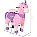 Cavallo A Dondolo Con Ruote A Forma Di Unicorno Per Bambini Da 3-6 Anni, 70x32x87cm, Rosa - Foto miniatura 5