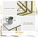 Tavolino Da Salotto Set 2 Pezzi Impilabile Con Piano In Truciolato E Struttura In Acciaio, Bianco E Oro - Foto miniatura 3