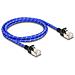 Cavo di rete RJ45 con rivestimento intrecciato Cat. 6A U /FTP Slim da 1 m blu - Foto miniatura 1