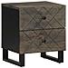 Comodini 2pz Neri 40x33x46 Cm In Legno Massello Di Mango - Foto miniatura 2