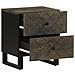 Comodini 2pz Neri 40x33x46 Cm In Legno Massello Di Mango - Foto miniatura 3