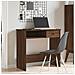 Scrivania Rovere Marrone 80x40x75 Cm In Legno Multistrato - Foto miniatura 3