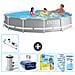 Piscina Fuori Terra - In Giro - 366x366x76 Cm - Grigio - Include Accessori Coordinati Cb26 - Foto miniatura 1