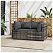 Divani Angolari da Giardino con Cuscini 2pz Polyrattan Grigio - Foto miniatura 2