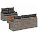 Set Divani Giardino  6 Pezzi con Cuscini Grigi in Polyrattan, Divano Giardino 2 Posti con Spazio Archiviazione e Cuscini Grigi in Polyrattan - Foto miniatura 1