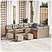 Set Divano da Giardino da 13 Pezzi con Cuscini Beige in Polyrattan Acacia,  Set da Pranzo da Giardino da 4 Pezzi con Cuscini Beige in Polyrattan Acacia - Foto miniatura 2