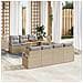 Set Divano Giardino 8 Pezzi con Cuscini Beige in Polyrattan e Acacia, Divano Giardino Due Posti con Cuscini Beige in Polyrattan - Foto miniatura 2