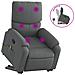 Poltrona Alzapersona Massaggi Reclinabile Grigio Scuro Tessuto - Foto miniatura 1