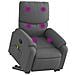 Poltrona Alzapersona Massaggi Reclinabile Grigio Scuro Tessuto - Foto miniatura 3