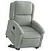 Poltrona Alzapersona Reclinante Elettrica Grigio Chiaro Velluto - Foto miniatura 3