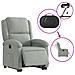 Poltrona Alzapersona Reclinante Elettrica Grigio Chiaro Velluto - Foto miniatura 6