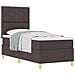 Letto con rete a molla e materasso Marrone scuro 80x200 cm Tessuto - Foto miniatura 1