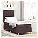 Letto con rete a molla e materasso Marrone scuro 80x200 cm Tessuto - Foto miniatura 2