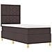 Letto con rete a molla e materasso Marrone scuro 80x200 cm Tessuto - Foto miniatura 6