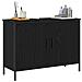 Mobile lavabo da bagno  Nero Rovere 80x30x60 cm Legno ingegnerizzato - Foto miniatura 3