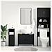 Mobile lavabo da bagno  Nero Rovere 80x30x60 cm Legno ingegnerizzato - Foto miniatura 4