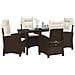 Set da Pranzo per Giardino 5 pcs Marrone polyrattan - Foto miniatura 3