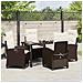 Set da Pranzo per Giardino 5 pcs Marrone polyrattan - Foto miniatura 4