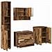 Set di mobili per il bagno 4 pcs Legno vecchio 30 x 35 x 192 cm - Foto miniatura 1