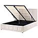 Letto Contenitore Ciniglia Quiberon 140 X 200 Cm Beige - Foto miniatura 2