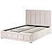 Letto Contenitore Ciniglia Quiberon 140 X 200 Cm Beige - Foto miniatura 4