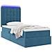 Letto con contenitore e LED Blu Scuro 90 x 200 cm Velluto - Foto miniatura 3