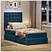 Letto con contenitore e LED Blu Scuro 90 x 200 cm Velluto - Foto miniatura 5