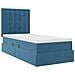 Letto con contenitore e LED Blu Scuro 90 x 200 cm Velluto - Foto miniatura 6