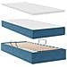 Letto con contenitore e LED Blu Scuro 90 x 200 cm Velluto - Foto miniatura 9