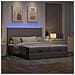 Struttura Letto Pouf con Materassi Tortora 160x200cm in Tessuto - Foto miniatura 3