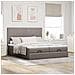 Struttura Letto Pouf con Materassi Tortora 160x200cm in Tessuto - Foto miniatura 4