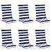 Cuscino da Esterno 6 pcs Blu e Bianco 120 x 50 x 7 cm Tessuto - Foto miniatura 1