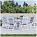 Cuscino da Esterno 6 pcs Blu e Bianco 120 x 50 x 7 cm Tessuto - Foto miniatura 2
