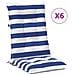 Cuscino da Esterno 6 pcs Blu e Bianco 120 x 50 x 7 cm Tessuto - Foto miniatura 4